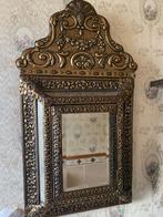 Compleet antiek borstelkastje met spiegel - geperst messing, Ophalen, Rechthoekig, Minder dan 50 cm, Minder dan 100 cm