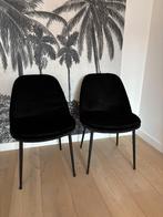 Woood Eetkamer stoel Amy fluweel zwart 2x, Ophalen, Zo goed als nieuw, Zwart, Twee