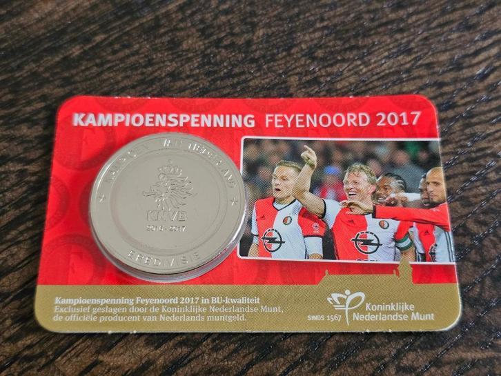 Kampioenspenning Feyenoord 2017 - Coincard, Postzegels en Munten, Penningen en Medailles, Overige materialen, Nederland, Ophalen of Verzenden