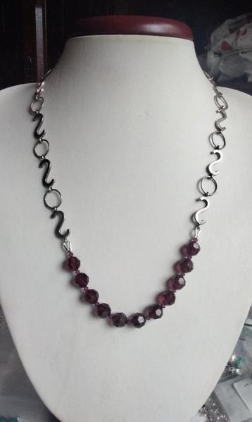 ANTIEK Zware Zilveren ketting Swarovski Siam Red UNIEK XXL beschikbaar voor biedingen