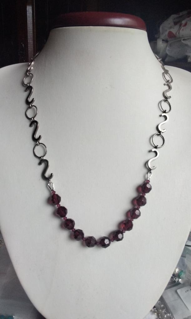 ANTIEK Zware Zilveren ketting Swarovski Siam Red UNIEK XXL, Sieraden, Tassen en Uiterlijk, Kettingen, Nieuw, Zilver, Rood, Met kristal