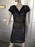 B533 Mexx maat S=36 jurk jurkje zwart/paars/blauw, Kleding | Dames, Jurken, Knielengte, Ophalen of Verzenden, Zo goed als nieuw