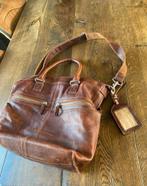 Stoere bruine leren tas Cowboybag, echt leer, Ophalen of Verzenden, Gebruikt, Bruin, Handtas
