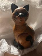 Houten kat beeld, Ophalen of Verzenden, Zo goed als nieuw, Dier