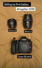 Canon 5D mk III + 50mm 1.8 + 85mm 1.8, Spiegelreflex, Canon, Gebruikt, Ophalen