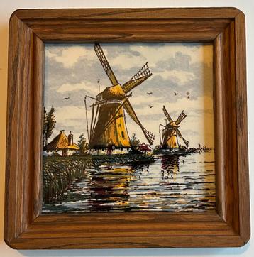 Vintage Siertegel- "Twee molens" , 15 cm beschikbaar voor biedingen