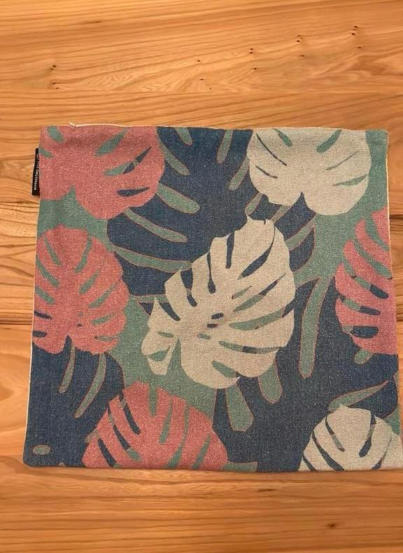 Fest amsterdam kussenhoes - bladeren monstera print, Huis en Inrichting, Woonaccessoires | Kussens, Zo goed als nieuw, Vierkant