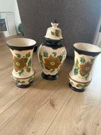 3 delige Modica Gouda Plateel vazenset, Huis en Inrichting, Woonaccessoires | Vazen, Ophalen, Overige kleuren, Aardewerk of Porselein