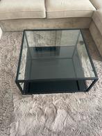 Moderne Salontafel zwart met Glas, Huis en Inrichting, Ophalen, Vierkant, 50 tot 100 cm, Minder dan 50 cm