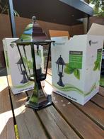 Lamp sokkel tuinverlichting van metaal, zwart 2 stuks, Ophalen of Verzenden, Zo goed als nieuw