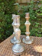 Drie zilverglas kandelaars, Ophalen of Verzenden
