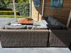 Grijze loungeset  met kussens met hocker, 5 zitplaatsen, Kunststof, Gebruikt, Hocker