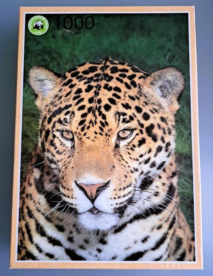 Wereld Natuur Fonds puzzel ‘’Een jonge Jaguar‘’ 1000 stukjes, Hobby en Vrije tijd, Denksport en Puzzels, Gebruikt, Legpuzzel, 500 t/m 1500 stukjes