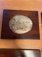 4 Schilderijtjes landschapsstijl 19 e eeuw, Antiek en Kunst, Ophalen