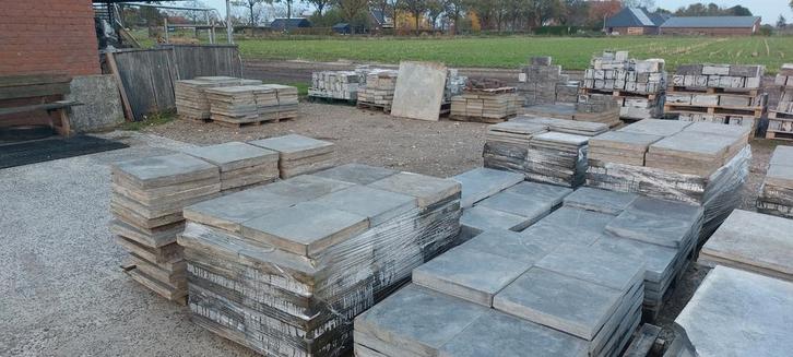 Chinees hardsteen terrastegels, opsluitbanden, stapelblokken, Tuin en Terras, Tegels en Klinkers, Gebruikt, Terrastegels, Natuursteen