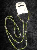 Lange ketting met kleine en grote groene kralen, Verzenden, Nieuw, Groen