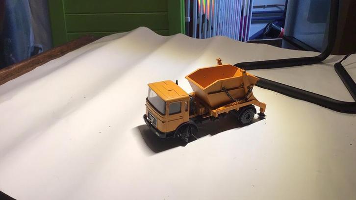 Man container auto Conrad, Hobby en Vrije tijd, Modelauto's | 1:50, Zo goed als nieuw, Bus of Vrachtwagen, Conrad, Verzenden