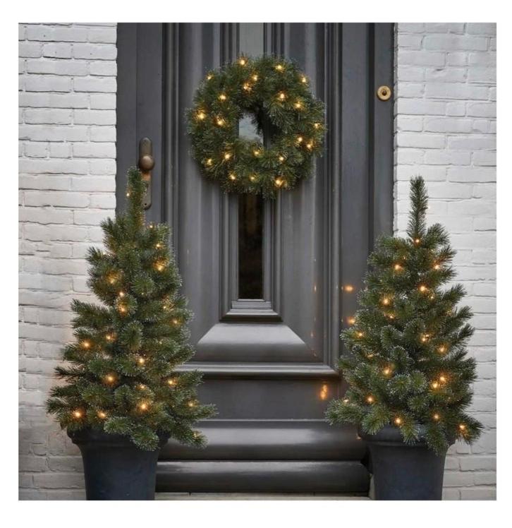 Blackbox 3 delige set glendon kerstboompjes en deurkrans, Diversen, Kerst, Zo goed als nieuw, Ophalen of Verzenden