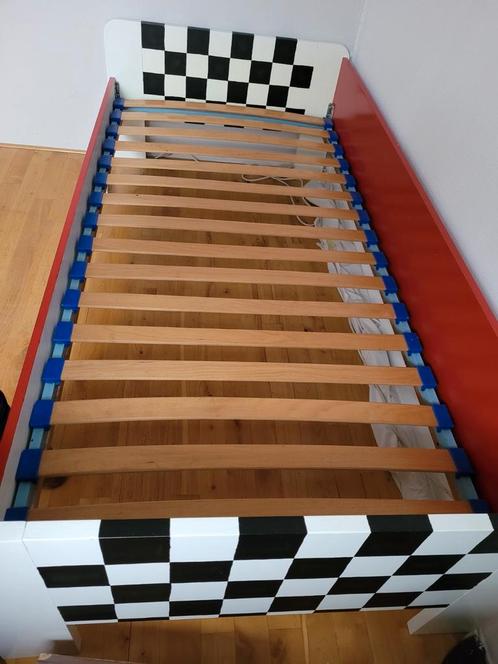 1 persoons stoer race bed zwart / wit / rood, Kinderen en Baby's, Kinderkamer | Bedden, Gebruikt, 180 cm of meer, 85 tot 100 cm