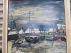 schilderij dorp bij gracht en ophaal brug, Huis en Inrichting, Ophalen of Verzenden, 'T Olde Gre-j, Info@toldegrej.nl, Endepoelstraat 20f Didam