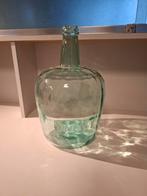Vaas - Grote glazen fles, Gebruikt, Blauw, Ophalen of Verzenden, Glas