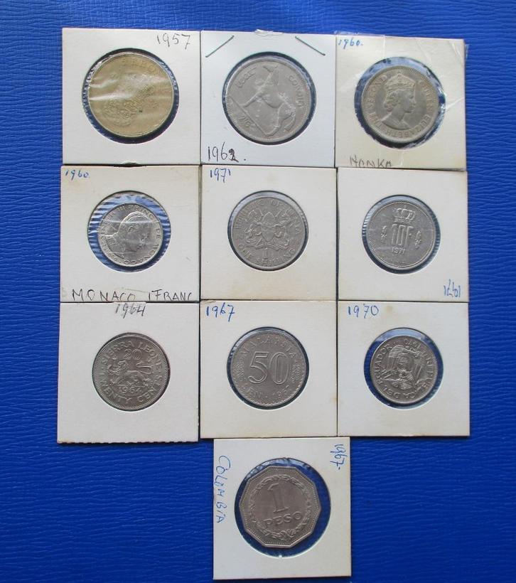 10  x Buitenlandse  munten 1957-1971, Postzegels en Munten, Munten | Oceanië, Setje, Verzenden