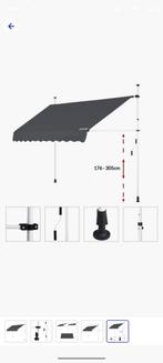 Klemluifel Zonnewering - Verstelbaar 250x180 cm - Antr, Tuin en Terras, Zonneschermen, Nieuw, Ophalen of Verzenden, Minder dan 250 cm