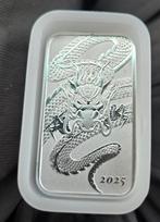 Rectangle dragon 2025 of 2021 zilver 1 oz 9999 Australië, Ophalen of Verzenden, Zilver