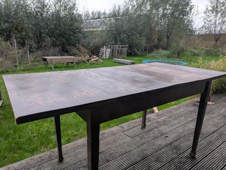 Vintage tafel uitschuifbaar, Huis en Inrichting, Tafels | Eettafels, Gebruikt, 50 tot 100 cm, 100 tot 150 cm, Vier personen, Rechthoekig
