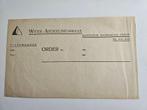 IN PRIJS VERLAAGD NSB: blanco formulier "WA-order", Verzamelen, Militaria | Tweede Wereldoorlog, Ophalen of Verzenden, Overige soorten