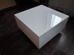 2 hoogglans witte salontafels met lade 70x70cm, Ophalen, 50 tot 100 cm, Vierkant, 50 tot 100 cm