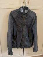 Massimo Dutti Leren Jas - Maat L blauw, Ophalen of Verzenden, Gedragen, Maat 52/54 (L), Grijs