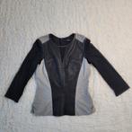 Karen Millen top 40 mesh mouwen leren paneel grijs zwart, Maat 38/40 (M), Karen Millen, Ophalen of Verzenden, Zo goed als nieuw