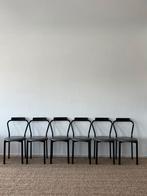 Vintage Italiaanse stoelen, Calligaris , 1980, set van 6, Ophalen, Gebruikt, Zwart, Vier