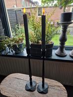 2 IJzeren Kandelaars - Zwaar Metaal, Antiek en Kunst, Ophalen of Verzenden, Overige materialen