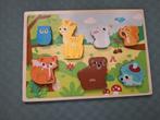 Houten Puzzel Bosdieren - 7 Stukjes, sensorische speeltafel, Gebruikt, Ophalen of Verzenden, Van hout, Minder dan 10 stukjes