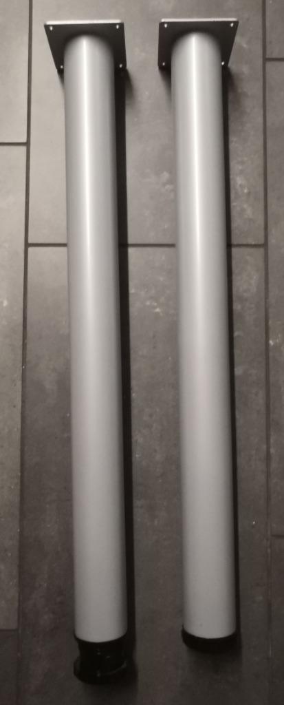 Meubelpoot Grijs - 2 stuks, Huis en Inrichting, Tafelonderdelen, Gebruikt, Tafelpoot, 50 tot 100 cm, Rond, Metaal, Ophalen