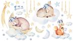 Slapende dieren muurstickers XXL set I, baby-, kinderkamer, Verzenden, Nieuw, Wanddecoratie