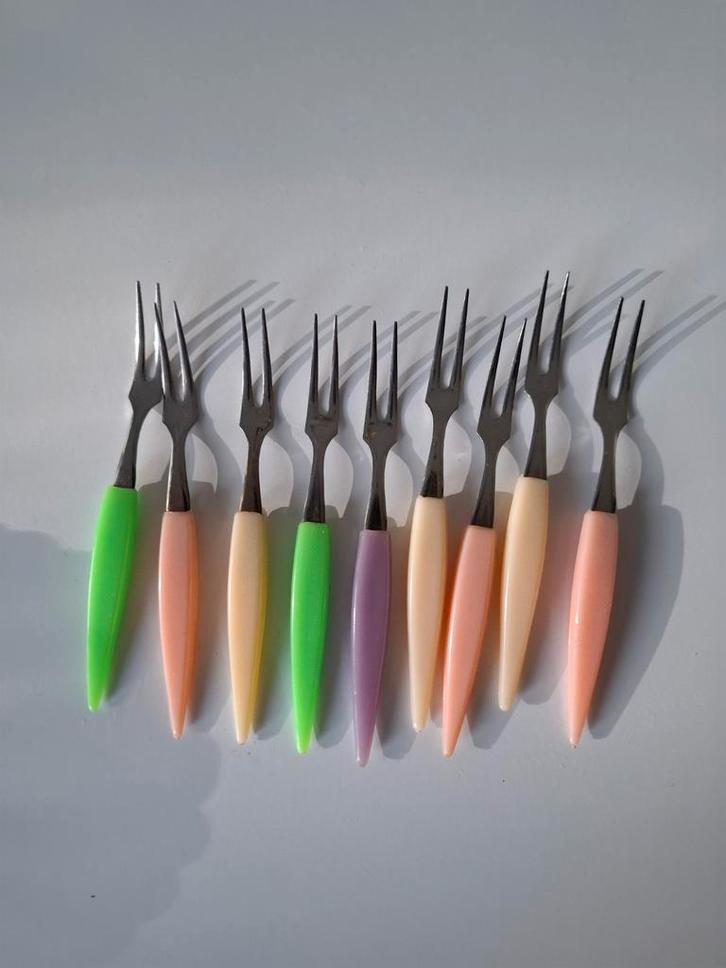 Vintage Cocktailprikkers - Set van 9, Huis en Inrichting, Keuken | Bestek, Gebruikt, Los bestek, Rvs of Chroom, Ophalen of Verzenden