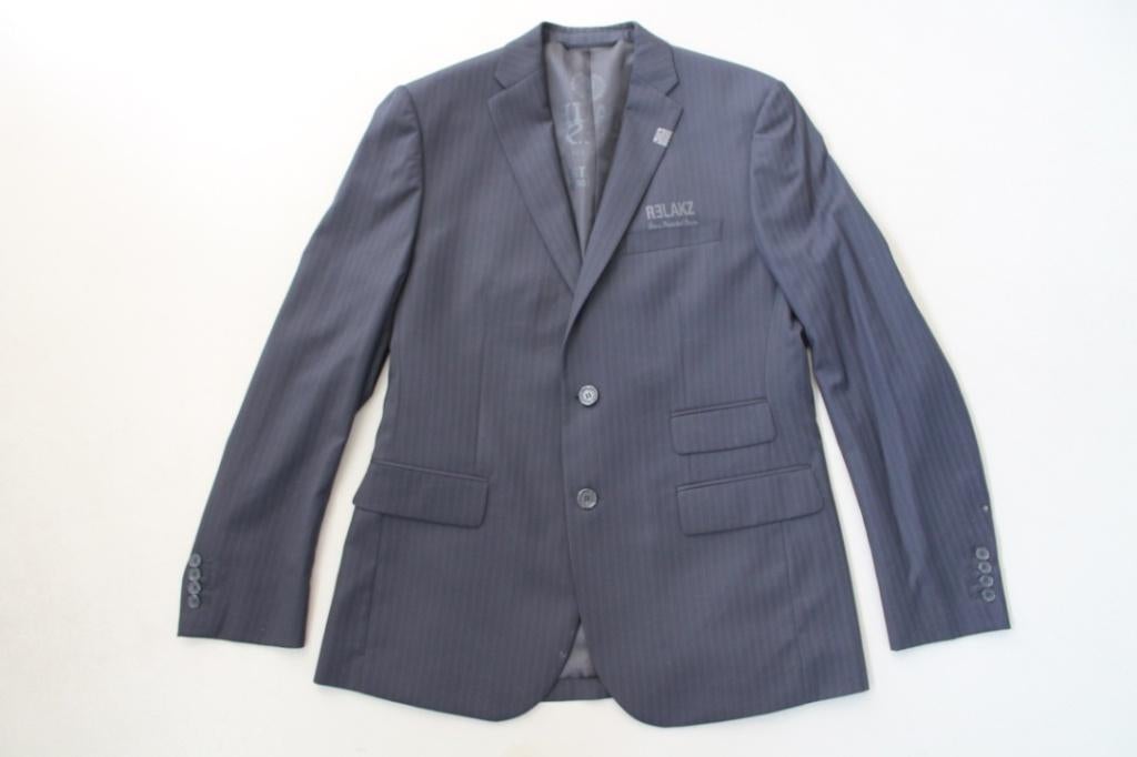 Relakz heren colbert maat XL donkerblauw streepje wol, Kleding | Heren, Maat 52/54 (L), Relakz, Blauw, Ophalen of Verzenden