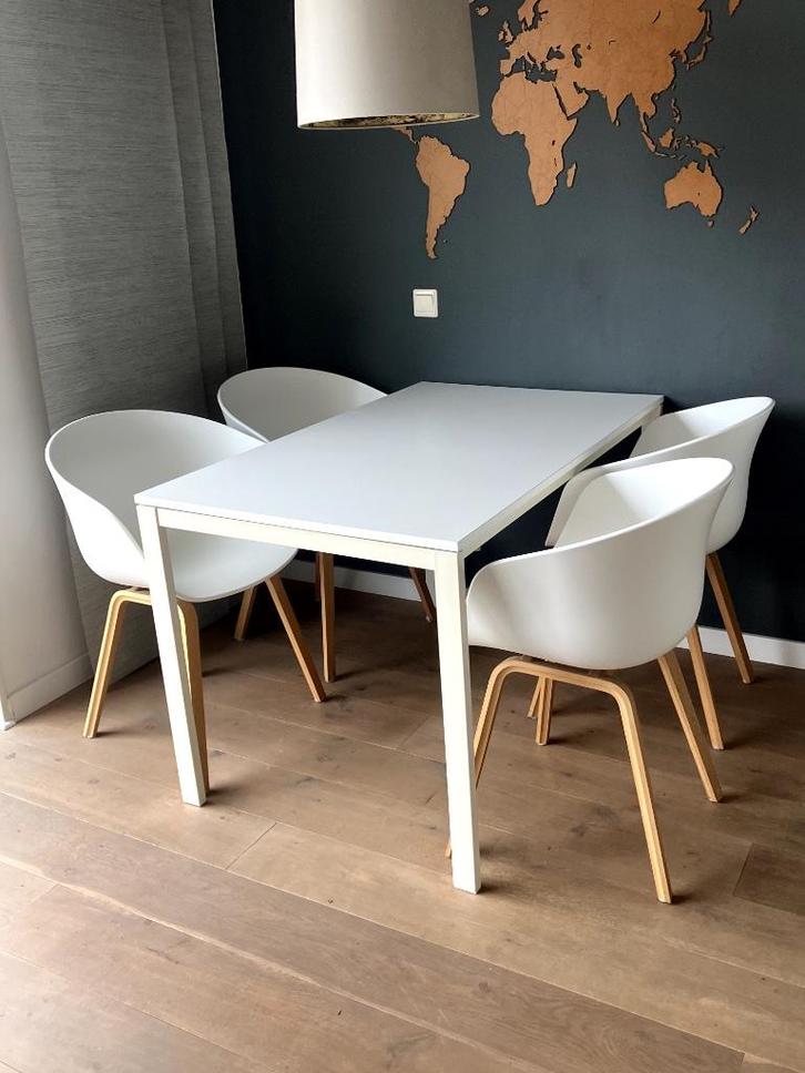 Hay AAC22 design stoelen, Huis en Inrichting, Stoelen, Zo goed als nieuw, Vier, Hout, Kunststof, Wit, Ophalen