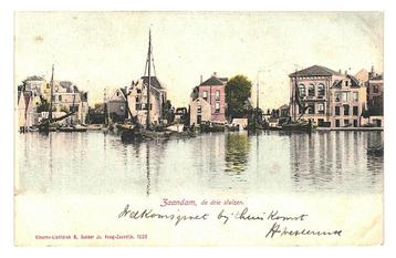 981082 Zaandam de Drie Sluizen 1903 Gelopen met zegel beschikbaar voor biedingen