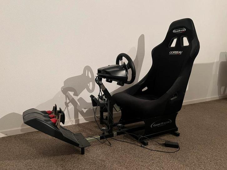 Race simulator setup - Stoel, frame, stuur & pedalen, Spelcomputers en Games, Spelcomputers | Overige, Gebruikt, Ophalen