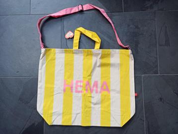 Hema Limited Editions: strandtas geel gestreept roze accente beschikbaar voor biedingen