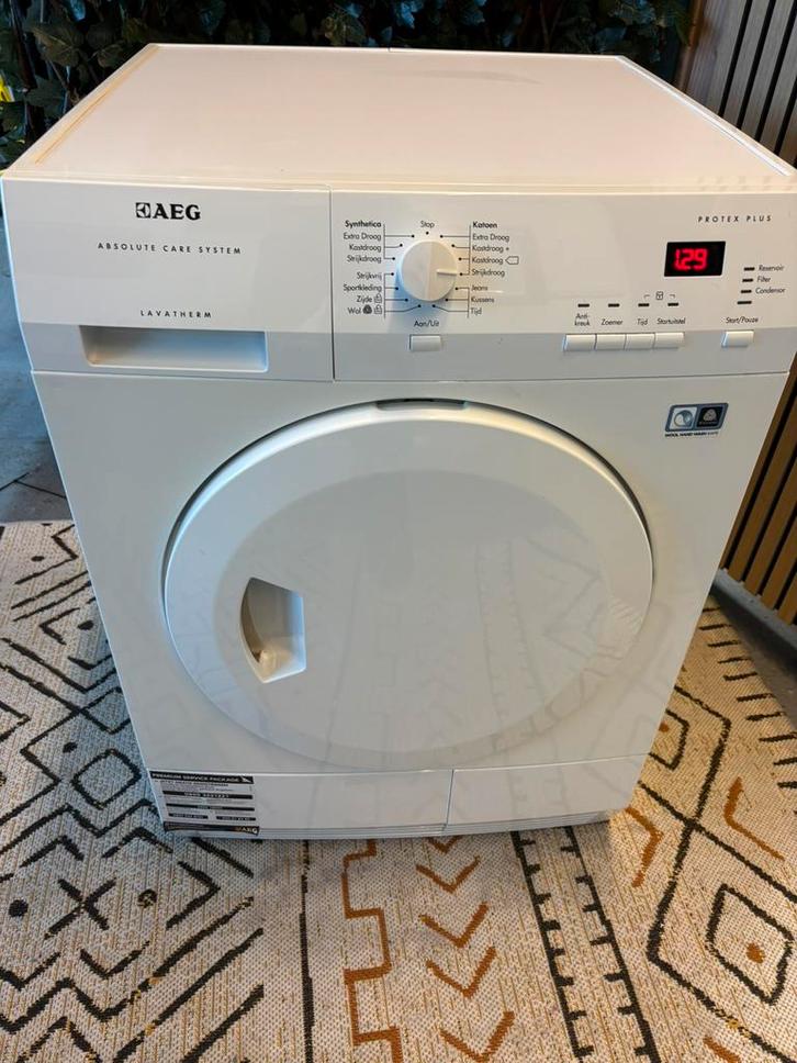AEG Warmtepomp droger, Witgoed en Apparatuur, Wasdrogers, Zo goed als nieuw, Overige typen, Voorlader, 6 tot 8 kg, 85 tot 90 cm