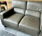 bank kuka, 2 zits leer, leder, taupe, Huis en Inrichting, Ophalen, Tweepersoons, Zo goed als nieuw, Rechte bank