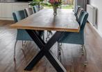 Eetkamerstoelen - 6 stuks (4 groen, 2 grijs), Huis en Inrichting, Stoelen, Ophalen, Gebruikt, Overige kleuren, Metaal