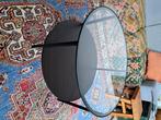 Ronde salontafel tweedehands glas, Huis en Inrichting, Tafels | Salontafels, Ophalen, Gebruikt, 50 tot 100 cm, Rond