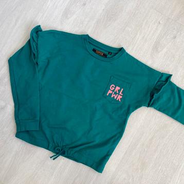 Als NIEUW! Topitm maat 134/140 ruffle groen 