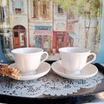 Wedgwood 'Queen's Plain', 2 grote (thee) kop en schotels, Ophalen of Verzenden, Zo goed als nieuw, Wedgwood, Kop(pen) en/of Schotel(s)